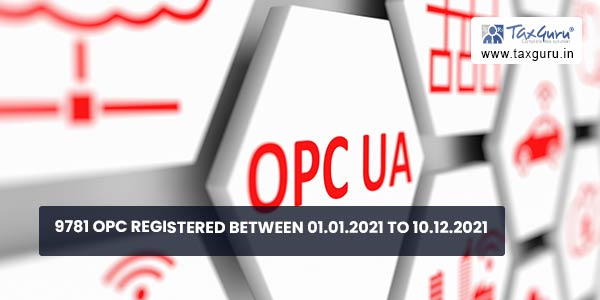 9781 OPC registered between 01.01.2021 to 10.12.2021