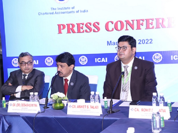 ICAI addressing the media in the presence of CA. Aniket Sunil Talati, Vice-President