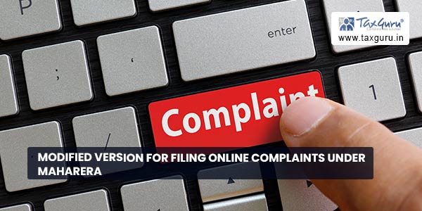 Modified version for filing Online Complaints under MahaRera