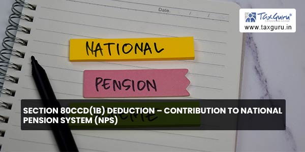 Section 80CCD 1B Deduction Contribution To NPS