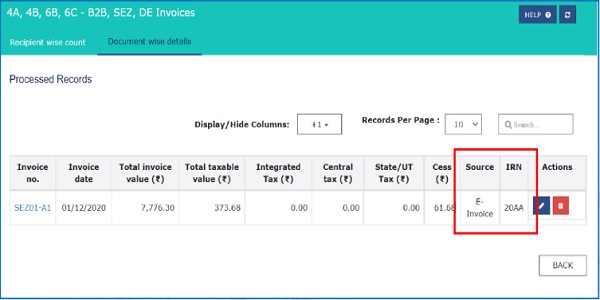 Taxpayer reports the e-invoice the IRP & consequently the IRN