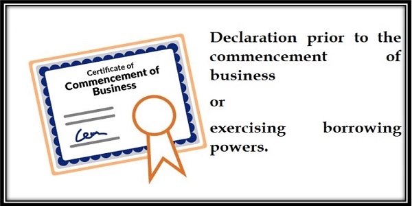 Certificate of commencement of business