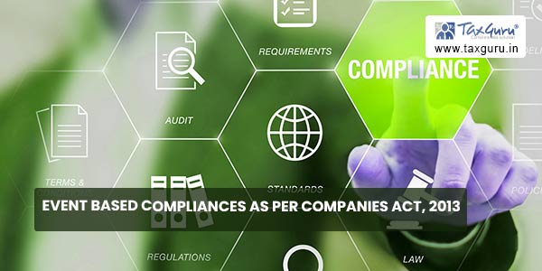 Event based compliances as per Companies Act, 2013