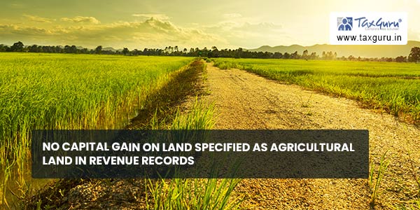 No capital gain on land specified as agricultural land in revenue records