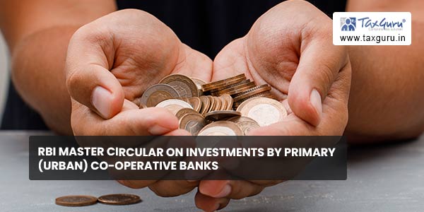 RBI Master Circular on Investments by Primary (Urban) Co-operative Banks