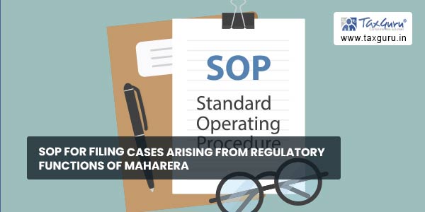 SOP for filing cases arising from Regulatory functions of MahaRERA