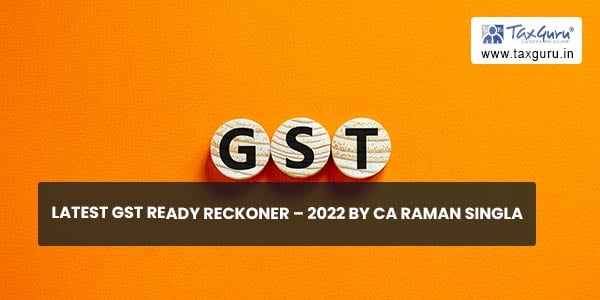 Latest GST Ready Reckoner – 2023