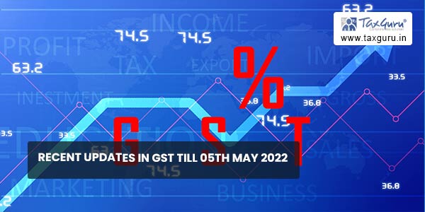 Recent Updates in GST till 05th May 2022