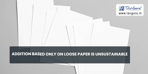 Addition based only on loose paper is unsustainable