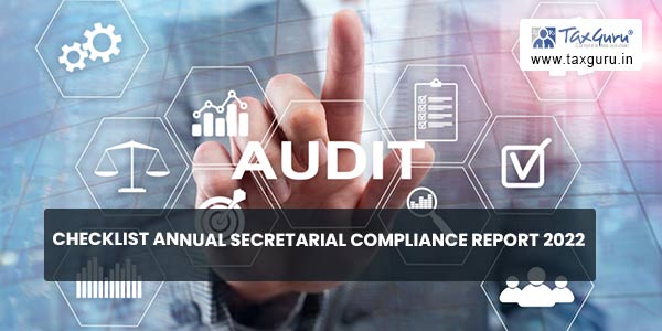 Checklist Annual Secretarial Compliance Report 2022