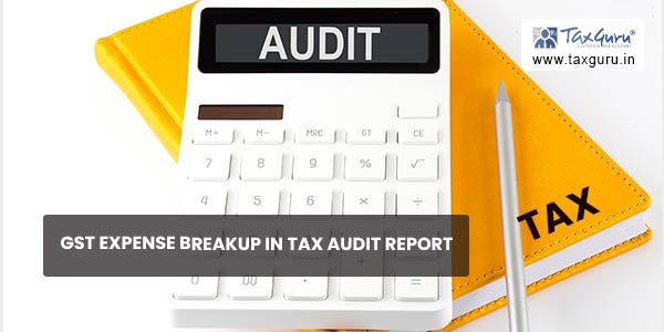 GST Expense Breakup In Tax Audit Report