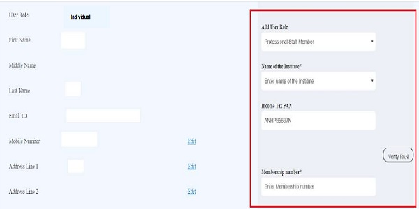 Membership Number of the main Professional
