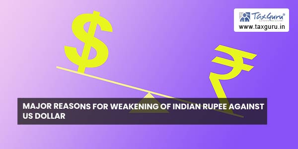 Major reasons for weakening of Indian Rupee against US Dollar