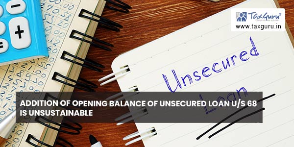 Addition of opening balance of unsecured loan us 68 is unsustainable
