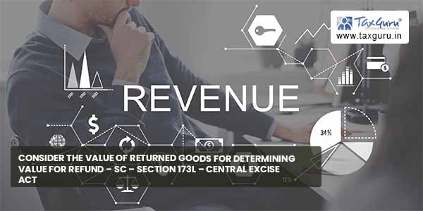 Consider value of returned goods for Determining Value for Refund – SC - Section 173L - Central Excise Act