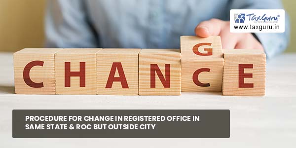 Procedure for Change in Registered Office in Same State & ROC but outside City
