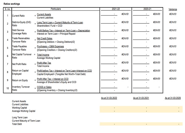 Balance Sheet Format Schedule 6