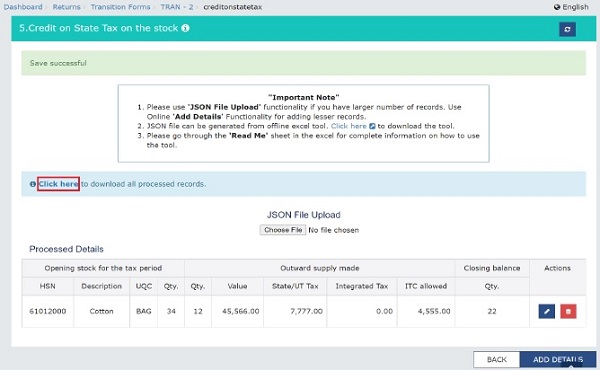 Once files are updated, you can download the processed records