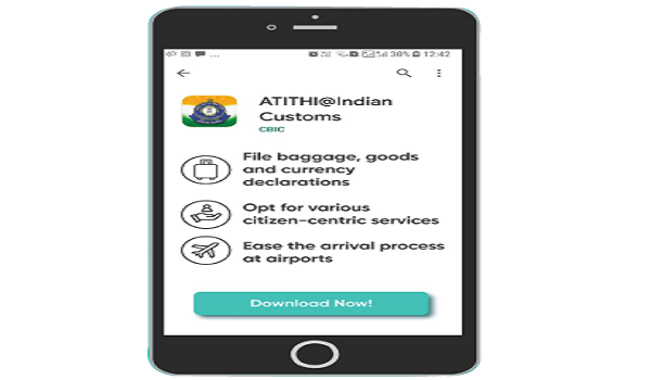 ATITHI Mobile App of CBIC for International Travelers