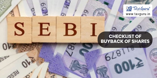SEBI Checklist of buyback of shares