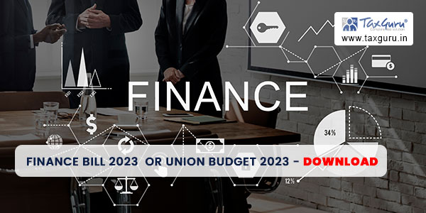 Finance Bill 2023 or Union Budget 2023 – Download
