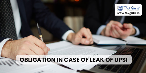 Obligation in Case of Leak of UPSI