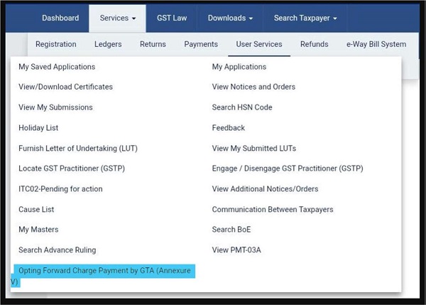 Step-by-Step Process to Opt for Forward Charge and File Annexure V - PIC 1