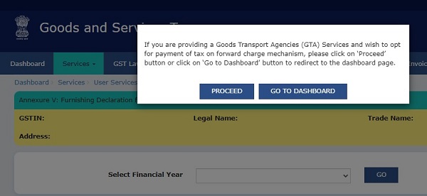 Step-by-Step Process to Opt for Forward Charge and File Annexure V - PIC 2