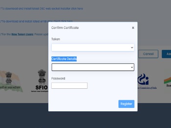 The name of the DSC holder will auto-fill in the second field ‘Certificate Details’