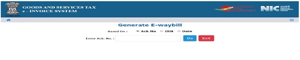 E-Way Bill-Generate Facility on E-Invoice Portal