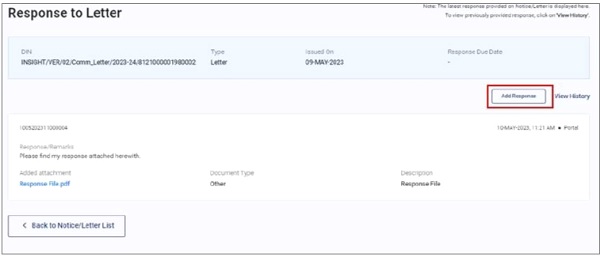 Figure 24 Add Response Link