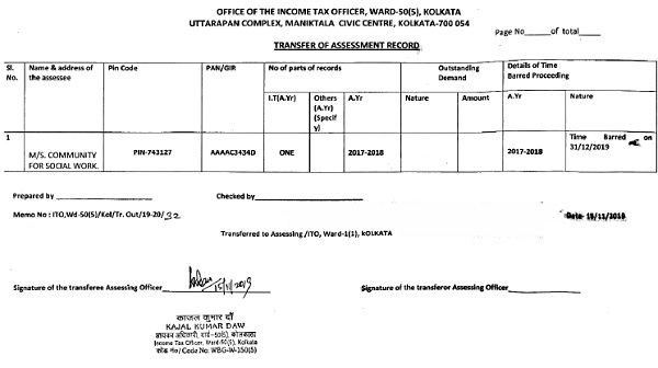 income tax officer ward