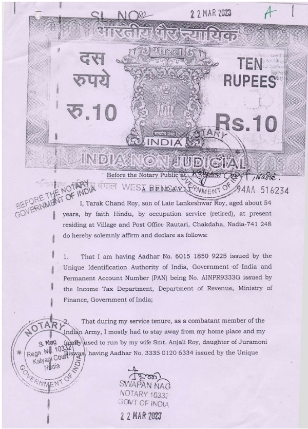 The husband of the assessee has filed an affidavit
