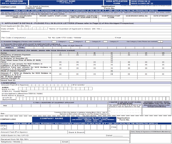 Annex –IIB- Application form for NRI Applicant
