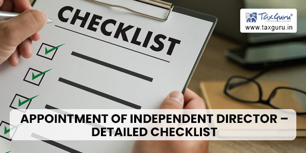 Appointment of Independent Director in a Listed Company – Detailed Checklist