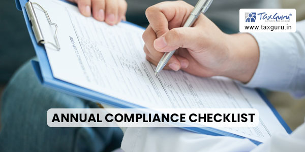 Annual Compliance Checklist for Private Limited Company – Companies Act 2013