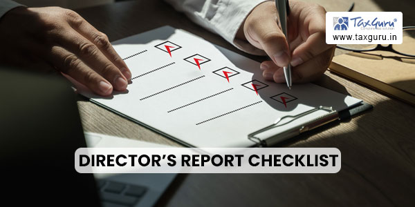 Director’s Report Checklist for F.Y. 2022-23