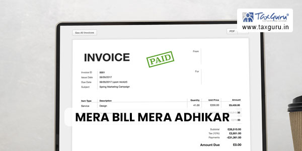 Mera Bill Mera Adhikar: Win Cash Rewards for Requesting GST Invoices