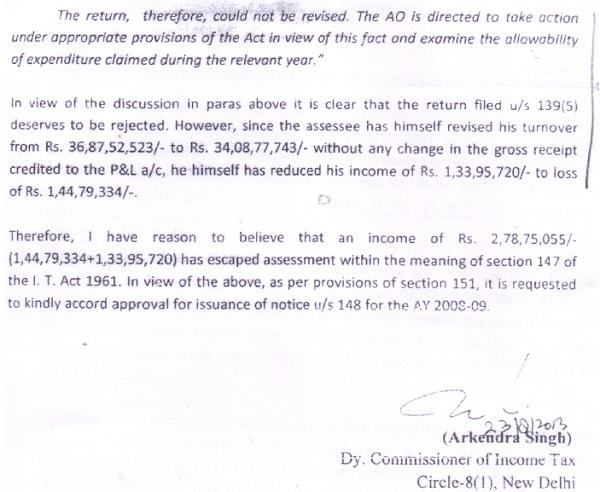 original return of income
