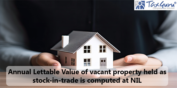 Annual Lettable Value of vacant property held as stock-in-trade is computed at NIL