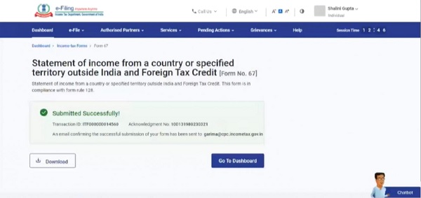 Email ID registered on the e-Filing portal