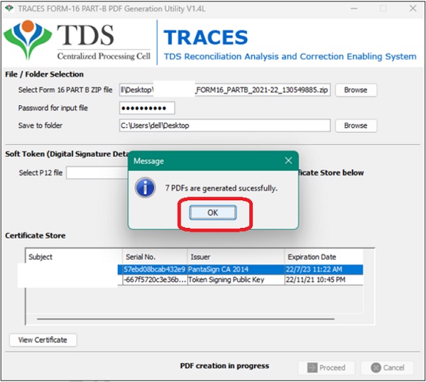 Form 16-PART B shall be generated