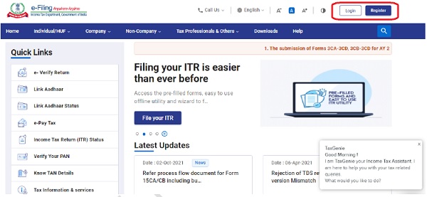 Income-tax e-filing website