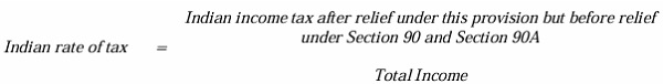 Indian rate of tax shall be determined in accordance with the following formulae