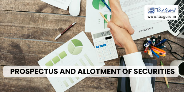 Prospectus and Allotment of Securities