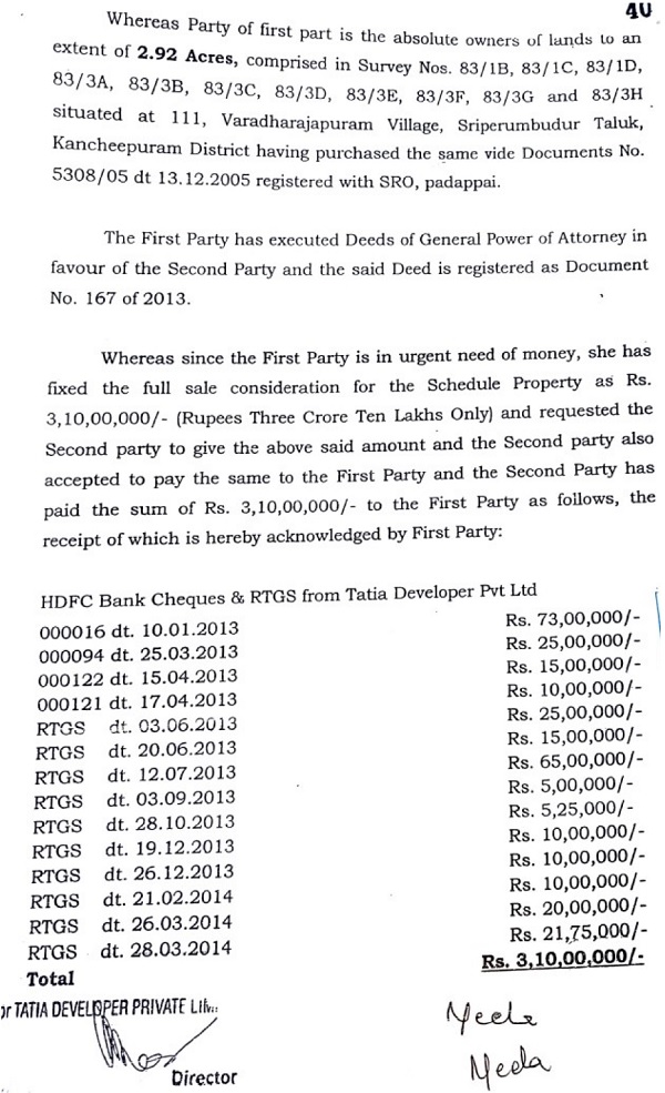 A perusal of the schedule of payment