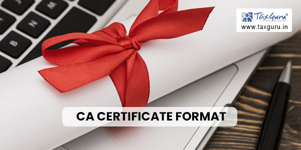 CA Certificate format