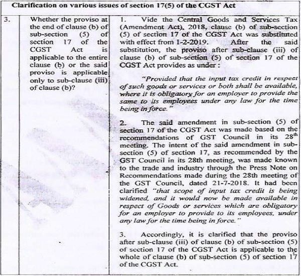 Clarification on various issues of section