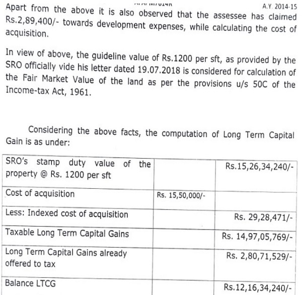 Long-Term Capital Gain by observing