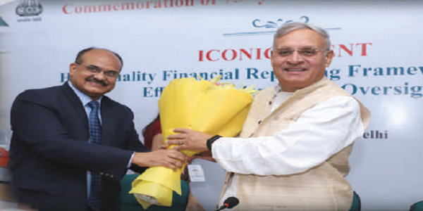 Chairperson, NFRA welcoming Rao Inderjit Singh, Hon’ble Minister of State for Corporate Affairs